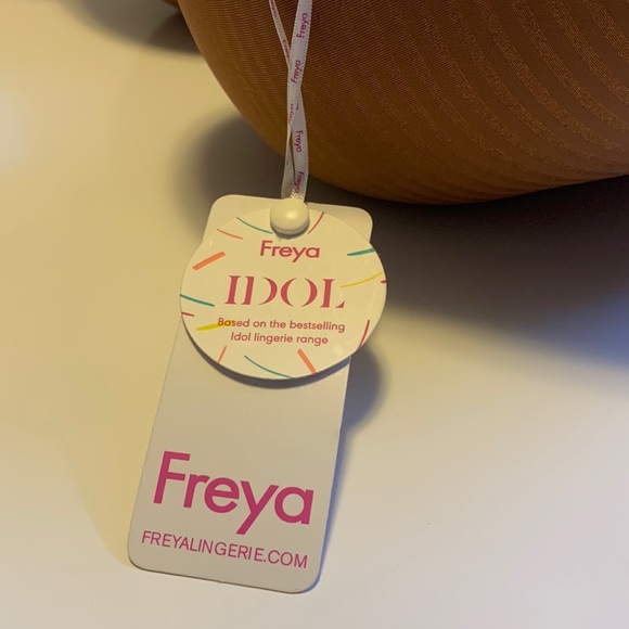 🆕 Freya “Idol” Striped Terracotta Satin Bra - Women’s Size 36G / G36 - Picture 9 of 9